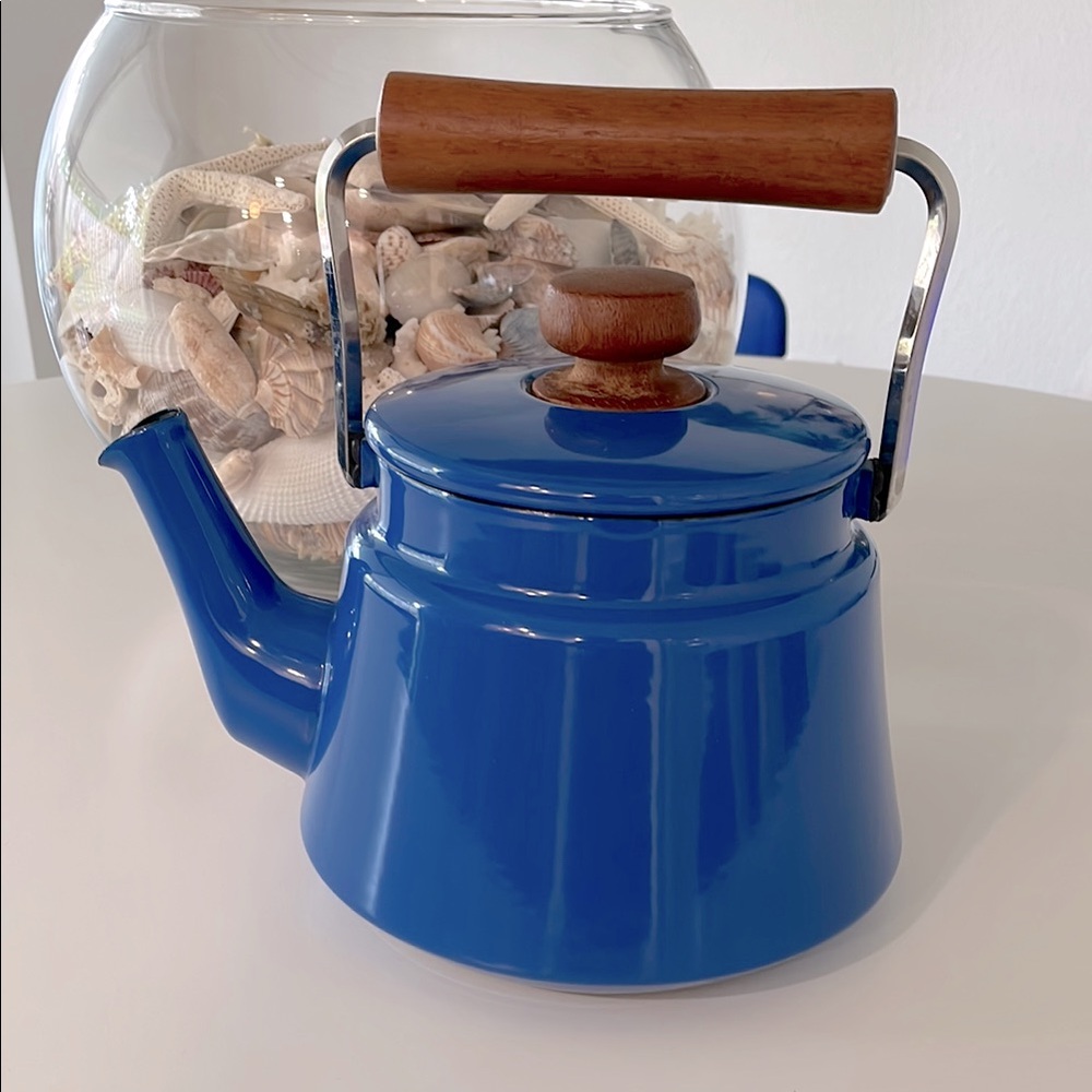 Kobenstyle Dansk Vintage/Mid Century Blue Enamel Teapot/Kettle